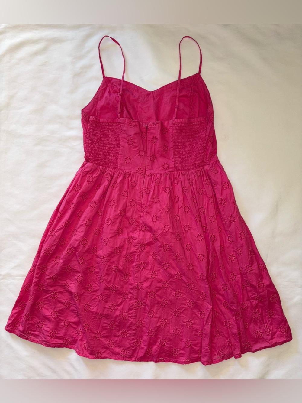 Old Navy Y2K Pink Eyelet Sundress Medium Cottagecore Babydoll Mini Dress - Picture 5 of 6